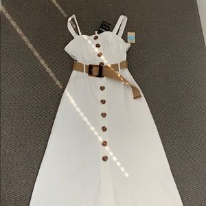 Forever 21 white Lenin dress xs